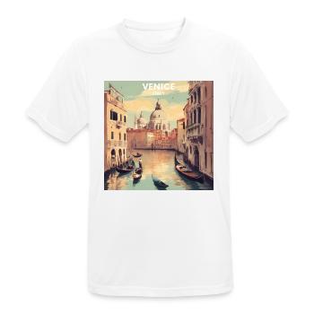 Vintage Poster Italy Venice - Men's Breathable T-Shirt - white - Front - AI Model Male 185 dark (185cm)