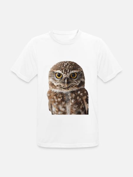 Eule - Männer T-Shirt atmungsaktiv - Weiß