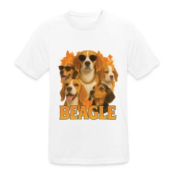 Beagle - Männer T-Shirt atmungsaktiv - Weiß - Vorne - AI Model Male 185 dark (185cm)