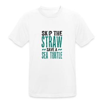 Meeresschutzgeschenk Überspringen Sie einen Strohhalm Retten Sie ein Meer - Männer T-Shirt atmungsaktiv - Weiß - Vorne - AI Model Male 185 dark (185cm)