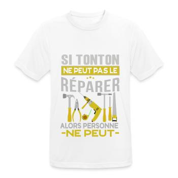 Si tonton ne peut pas le réparer personne ne peut - T-shirt respirant Homme - blanc - Devant - AI Model Male 185 dark (185cm)