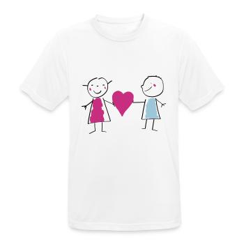 Amour / Saint Valentin / Coeur / Bébé / Love - T-shirt respirant Homme - blanc - Devant - AI Model Male 185 dark (185cm)