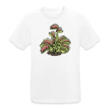 Carnivorous Plant Venus Flytrap - Men's Breathable T-Shirt - white - Front - AI Model Male 185 dark (185cm)