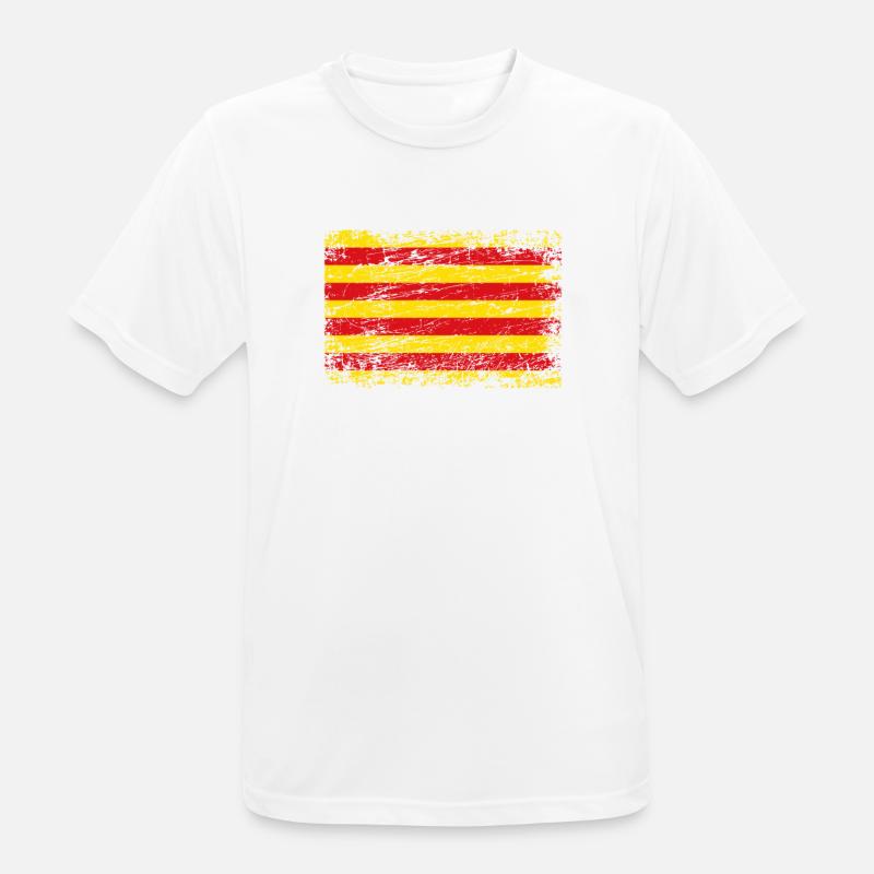 Catalogne drapeau catalan drapeau utilisé look - T-shirt respirant Homme - blanc