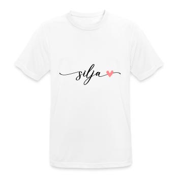 Silja Name Kalligrafie Schrift - Männer T-Shirt atmungsaktiv - Weiß - Vorne - AI Model Male 185 dark (185cm)