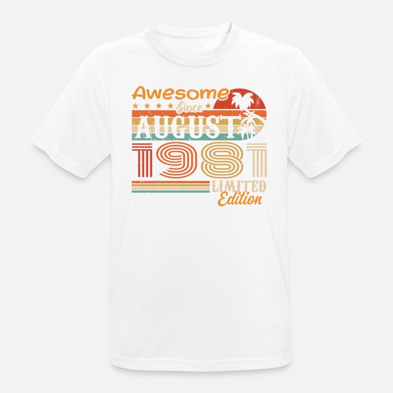 1981 August Geschenkidee August 1981 - Männer T-Shirt atmungsaktiv - Weiß