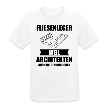 Fliesenleger Plattenleger Fliesen Leger Geschenk - Männer T-Shirt atmungsaktiv - Weiß - Vorne - AI Model Male 185 dark (185cm)