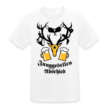 Hirsch JGA beer one 3c b - Men's Breathable T-Shirt - white - Front - AI Model Male 185 dark (185cm)