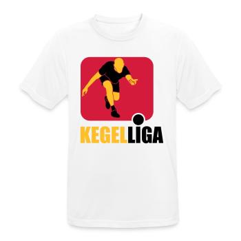 Kegel Liga | Farben änderbar - Männer T-Shirt atmungsaktiv - Weiß - Vorne - AI Model Male 185 dark (185cm)