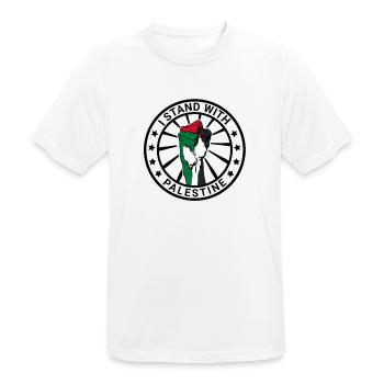 I Stand With Palestine Freedom for Palestine - Men's Breathable T-Shirt - white - Front - AI Model Male 185 dark (185cm)