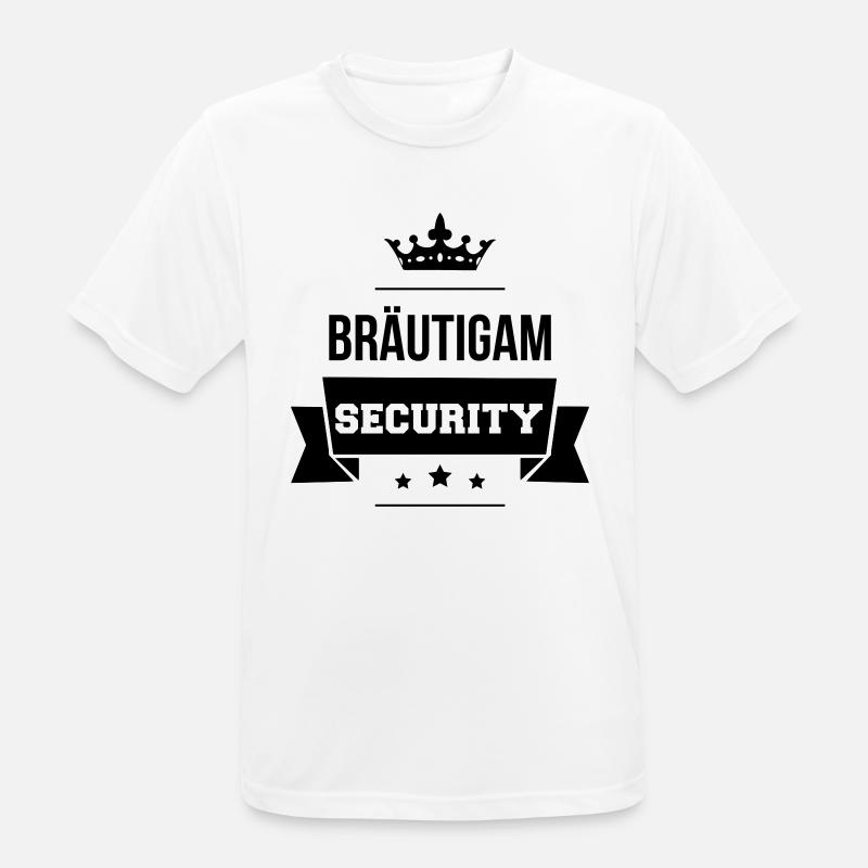 Bräutigam Security - Männer T-Shirt atmungsaktiv - Weiß