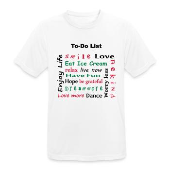 To Do List - enjoy life - Männer T-Shirt atmungsaktiv - Weiß - Vorne - AI Model Male 185 dark (185cm)