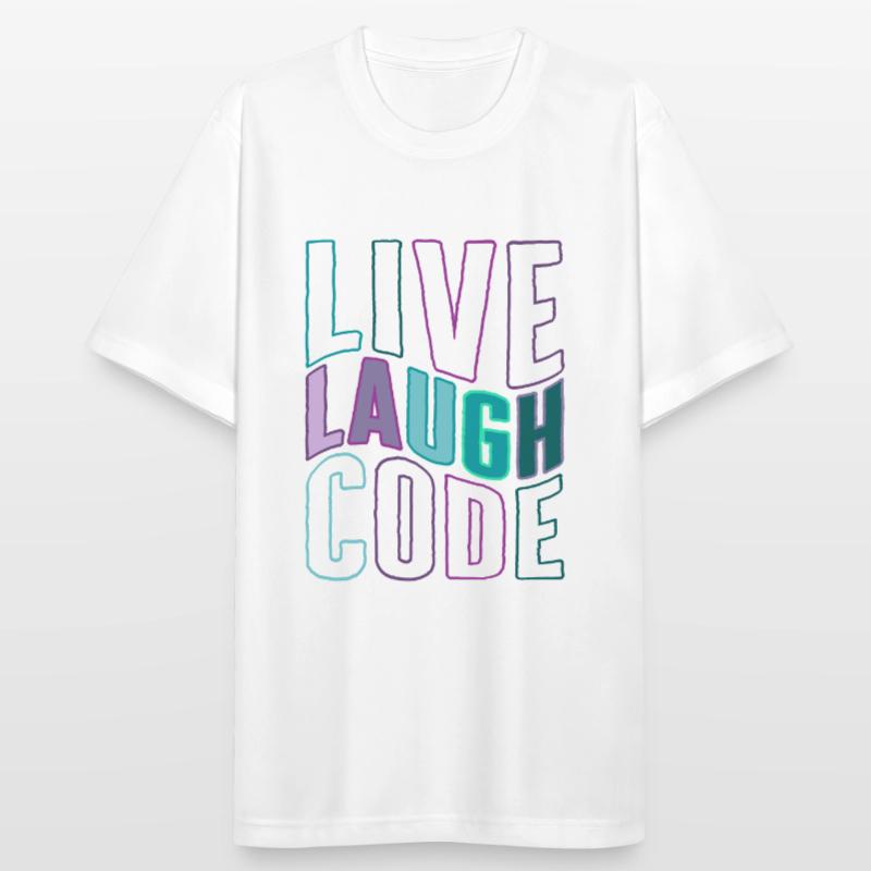 Programmer Shirt, Live Laugh Code Tee, Coding Men's Breathable T-Shirt