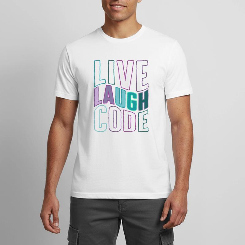 Programmer Shirt, Live Laugh Code Tee, Coding Men's Breathable T-Shirt