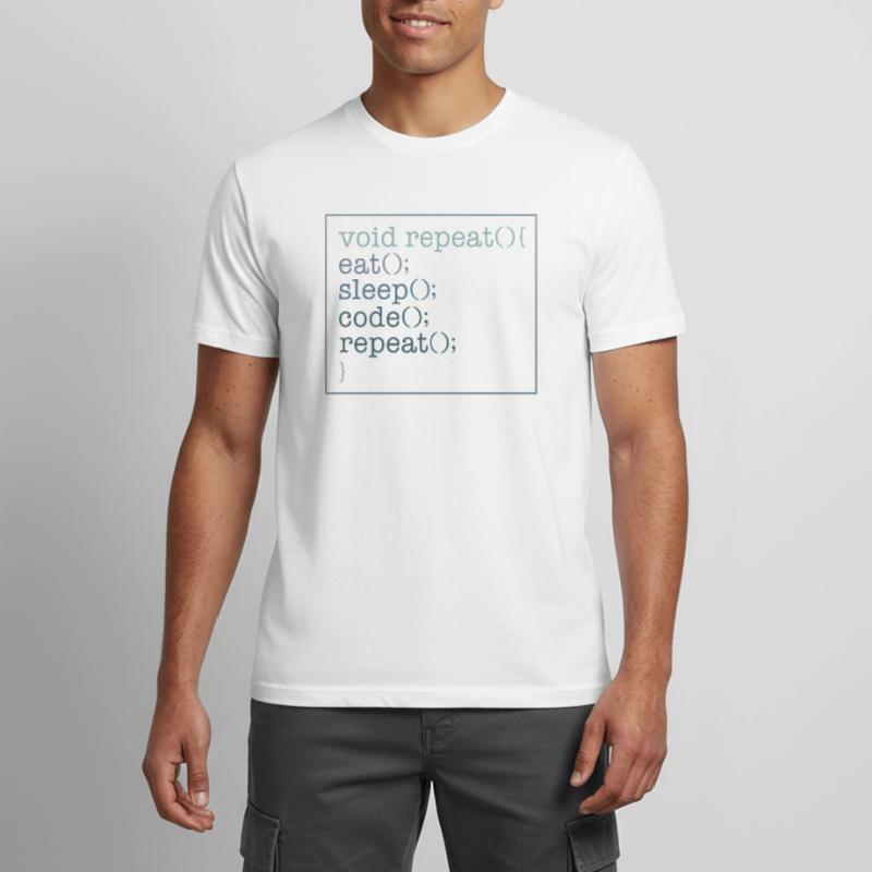 Chemise de programmeur, Void Repeat Eat Sleep Code T-shirt respirant Homme