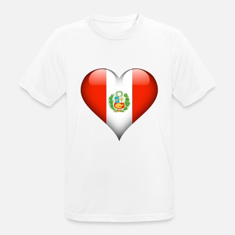 peruvian Heart Peru Flag - Men's Breathable T-Shirt - white