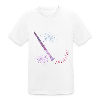 clarinette e 62 - T-shirt respirant Homme - blanc - Devant - AI Model Male 185 dark (185cm)