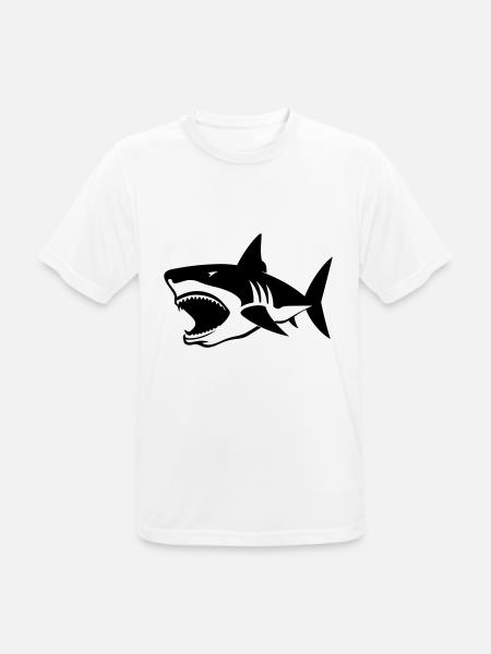 Requin - T-shirt respirant Homme - blanc
