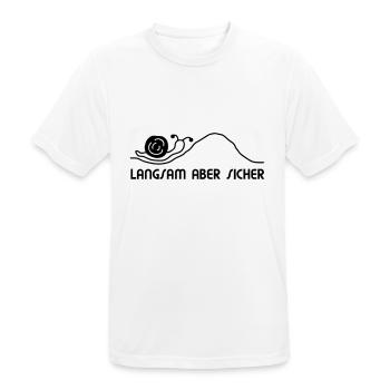 Schnecke langsam - Männer T-Shirt atmungsaktiv - Weiß - Vorne - AI Model Male 185 dark (185cm)