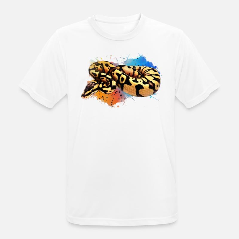 Ball Python Watercolor Reptile Keeper Snake Design - Men's Breathable T-Shirt - white