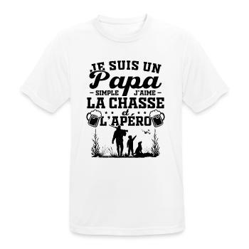 Ich bin ein einfacher Vater, ich mag die Jagd und Aperitifs - Männer T-Shirt atmungsaktiv - Weiß - Vorne - AI Model Male 185 dark (185cm)