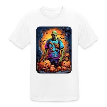Halloween Zombie Blankovorlage 1.4 - Männer T-Shirt atmungsaktiv - Weiß - Vorne - AI Model Male 185 dark (185cm)