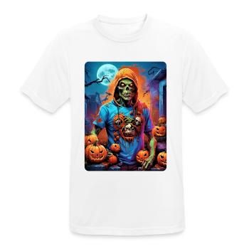 Halloween Zombie Blankovorlage 1.8 - Männer T-Shirt atmungsaktiv - Weiß - Vorne - AI Model Male 185 dark (185cm)