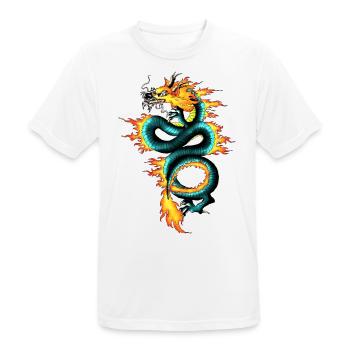 Dragon - Long - T-shirt respirant Homme - blanc - Devant - AI Model Male 185 dark (185cm)