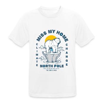 Eisbear Arctique changement climatique Pôle Nord fonte des glaces - T-shirt respirant Homme - blanc - Devant - AI Model Male 185 dark (185cm)