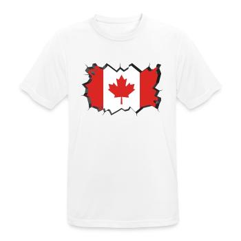 Drapeau du Canada Feuille d'érable Feuille d'érable Canada - T-shirt respirant Homme - blanc - Devant - AI Model Male 185 dark (185cm)