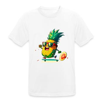Funny pineapple skating - Men's Breathable T-Shirt - white - Front - AI Model Male 185 dark (185cm)