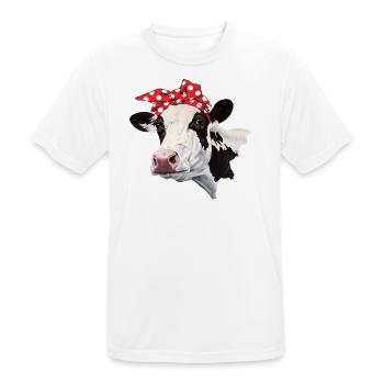 Bandana de vache - T-shirt respirant Homme - blanc - Devant - AI Model Male 185 dark (185cm)