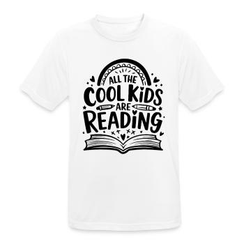 All Cool Kids Are Reading - Männer T-Shirt atmungsaktiv - Weiß - Vorne - AI Model Male 185 dark (185cm)