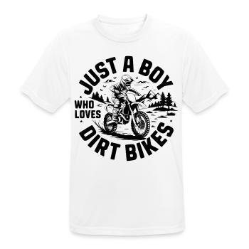 JUST A BOY WHO LOVES DIRT BIKES - Männer T-Shirt atmungsaktiv - Weiß - Vorne - AI Model Male 185 dark (185cm)