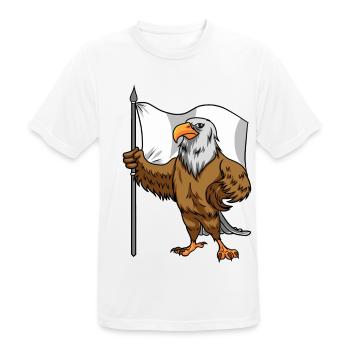 Proud Eagle with Peace Flag Bald Eagle - Men's Breathable T-Shirt - white - Front - AI Model Male 185 dark (185cm)