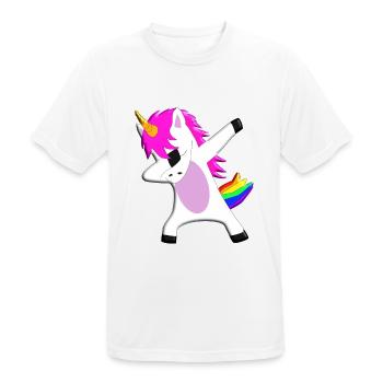 The Dabbing Unicorn - tanzendes Einhorn - Männer T-Shirt atmungsaktiv - Weiß - Vorne - AI Model Male 185 dark (185cm)
