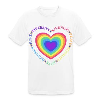 Diversity Kindness Peace Equality Love Inclusion - Männer T-Shirt atmungsaktiv - Weiß - Vorne - AI Model Male 185 dark (185cm)