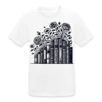 Bücherwurm Leseratte Buchliebhaber im Cottagecore - Männer T-Shirt atmungsaktiv - Weiß - Vorne - AI Model Male 185 dark (185cm)