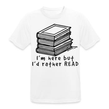 Conception de livre rétro pour les lecteurs fréquents et les amateurs de livres - T-shirt respirant Homme - blanc - Devant - AI Model Male 185 dark (185cm)