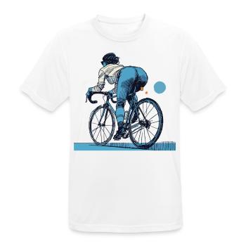 Rennrad Streetwear für Radfahrende mit Stil - Männer T-Shirt atmungsaktiv - Weiß - Vorne - AI Model Male 185 dark (185cm)