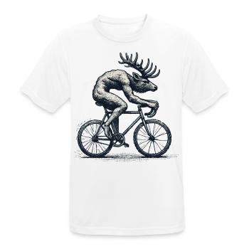 Funny Bicycle Moose Retro Cycling Fans - Men's Breathable T-Shirt - white - Front - AI Model Male 185 dark (185cm)