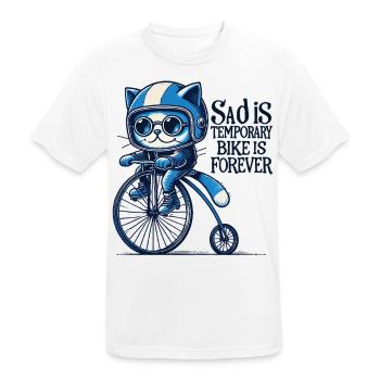 Katzen Fahrrad Design mit Spruch für Radfahrende - Männer T-Shirt atmungsaktiv - Weiß - Vorne - AI Model Male 185 dark (185cm)