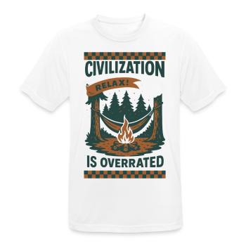 Prepper Survival Bushcrafting Civilization - Men's Breathable T-Shirt - white - Front - AI Model Male 185 dark (185cm)