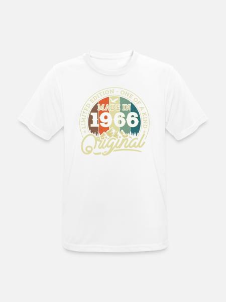 Vintage 1966 Geburtstag Retro - Männer T-Shirt atmungsaktiv - Weiß