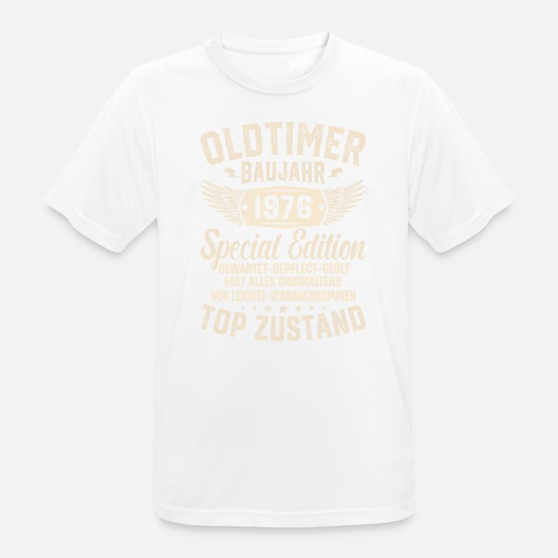 Nostalgie-Geschenk '76er Oldtimer - Männer T-Shirt atmungsaktiv - Weiß