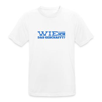 wie konnte das geschehen? - Männer T-Shirt atmungsaktiv - Weiß - Vorne - AI Model Male 185 dark (185cm)