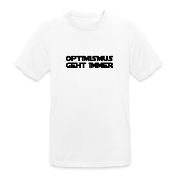 Optimismus ist genial - Männer T-Shirt atmungsaktiv - Weiß - Vorne - AI Model Male 185 dark (185cm)