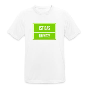 soll das ein Scherz sein? - Männer T-Shirt atmungsaktiv - Weiß - Vorne - AI Model Male 185 dark (185cm)