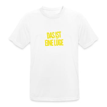 das ist eine Lüge - Männer T-Shirt atmungsaktiv - Weiß - Vorne - AI Model Male 185 dark (185cm)