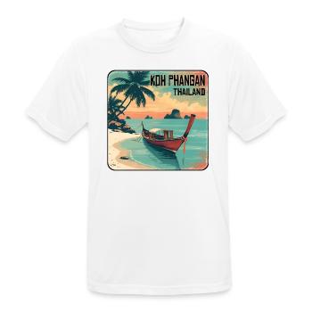 Koh Phangan, Thaïlande - T-shirt respirant Homme - blanc - Devant - AI Model Male 185 dark (185cm)